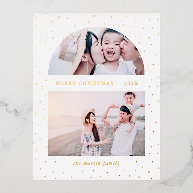 Postal Festiva Con Relieve Metalizado Navidades de Snowy Globe (Anverso)