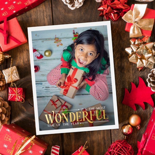 Postal Festiva Con Relieve Metalizado Navidades divertidos con fotos de niños de tiempo  (Subido por el creador)