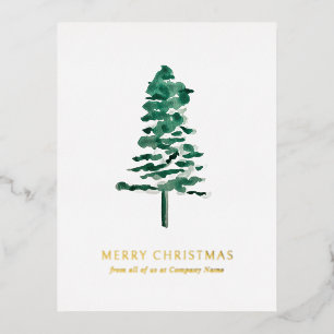 Postal Festiva Con Relieve Metalizado Navidades empresariales de fotografía de árbol acu
