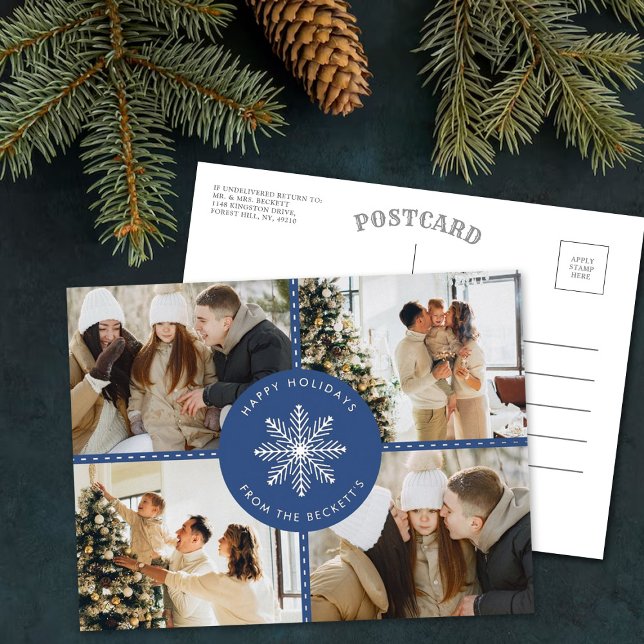 Postal Festiva Con Relieve Metalizado Navidades festivos de copo de nieve 4 Photo Real (Subido por el creador)