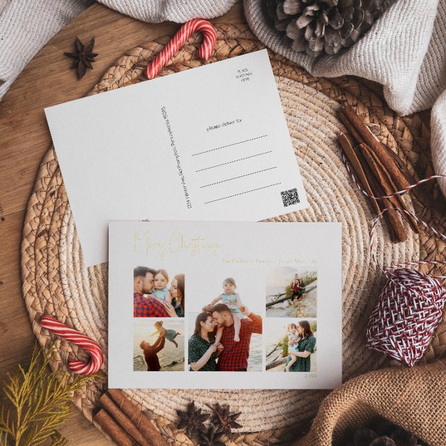 Postal Festiva Con Relieve Metalizado Navidades modernos escriben cinco festividades del (Subido por el creador)