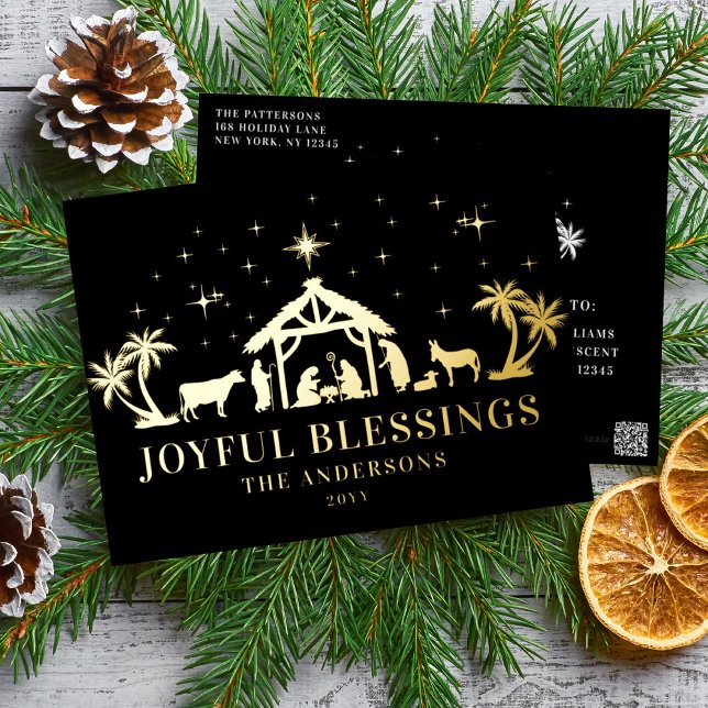 Postal Festiva Con Relieve Metalizado Navidades religiosos: bendiciones sagradas (Subido por el creador)