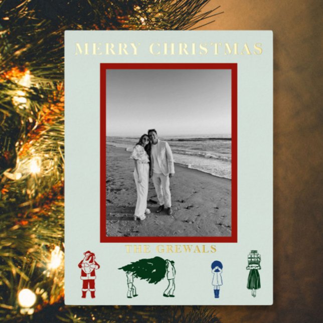 Postal Festiva Con Relieve Metalizado Navidades simples (Subido por el creador)