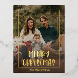 Postal Festiva Con Relieve Metalizado Navidades simples enmarcados con Photo Gold