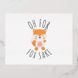 Postal Festiva Con Relieve Metalizado Oh por Fox Sake