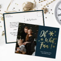 Oh Qué Divertido Blue Gold Calligraphy Snowflakes