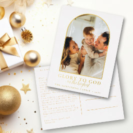 Postal Festiva Con Relieve Metalizado Oro de los Navidades religiosos de arte y fotograf