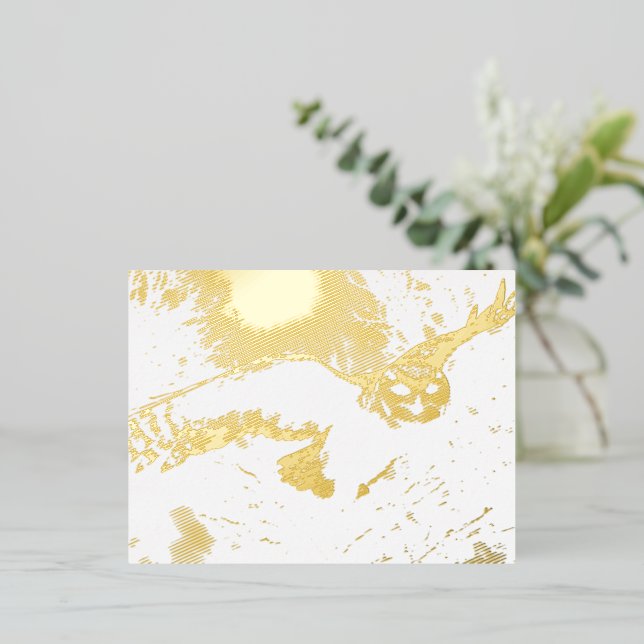 Postal Festiva Con Relieve Metalizado Owl (Anverso de pie)