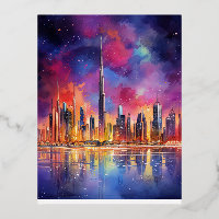 Paisaje abstracto nocturno de Dubai