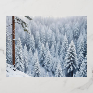 Postal Festiva Con Relieve Metalizado Paisaje pintoresco Montañas Naturaleza invernal Ca