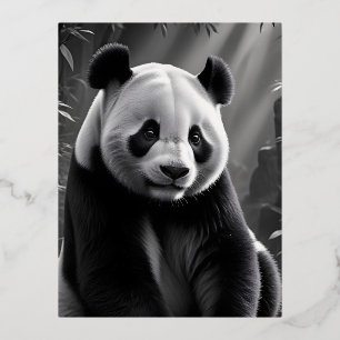 Postal Festiva Con Relieve Metalizado Panda Wildlife Majestic Nature Life Art Wallpaper
