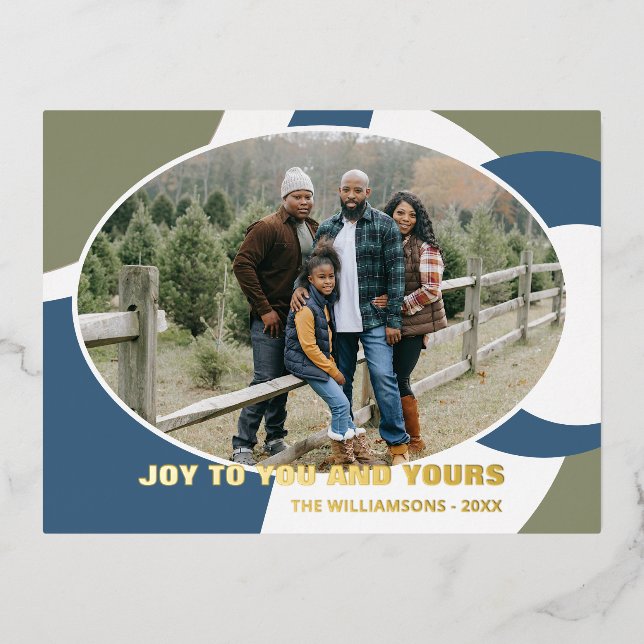 Postal Festiva Con Relieve Metalizado Patrón de arte geométrico moderno (Anverso)