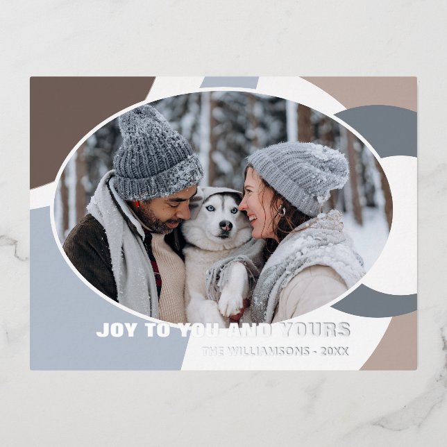 Postal Festiva Con Relieve Metalizado Patrón de arte geométrico moderno abstracto platea (Anverso)