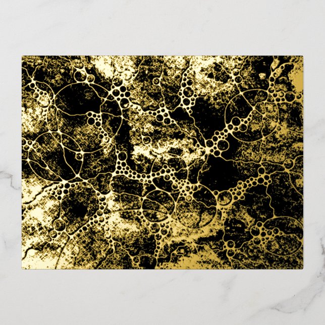 Postal Festiva Con Relieve Metalizado Patrón Pintado A Mano Y Digitalmente Art. 44 (Anverso)