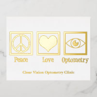 Paz Amor Optometría Personalizado Ojo Médica Oro