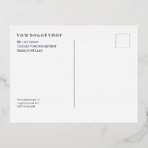 Postal Festiva Con Relieve Metalizado Perrera de Gran Danés profesional 