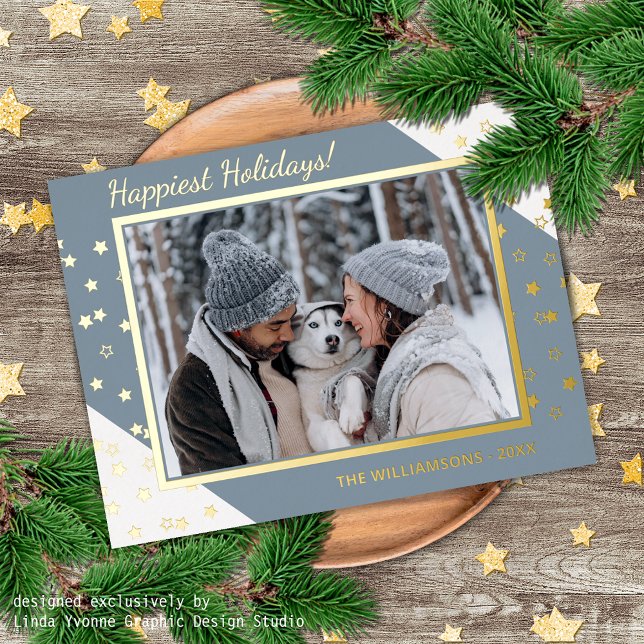 Postal Festiva Con Relieve Metalizado Personalizado Elegante Moda Twinkling Stars Patter (Subido por el creador)