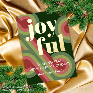 Postal Festiva Con Relieve Metalizado Personalizado Retro Resumen Olas de arte Patrón de