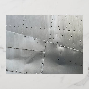 Postal Festiva Con Relieve Metalizado Piel de avión de aluminio