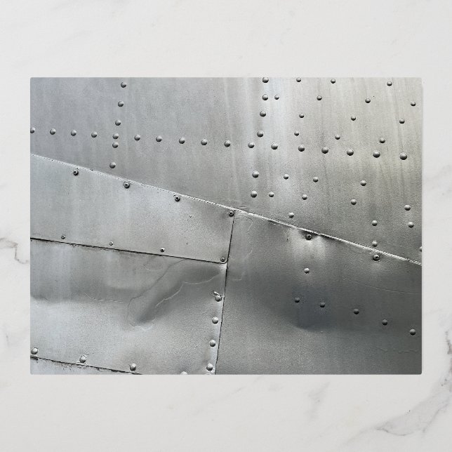 Postal Festiva Con Relieve Metalizado Piel de avión de aluminio (Anverso)