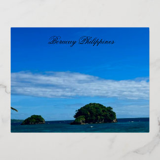 Postal Festiva Con Relieve Metalizado Postcard de Boracay