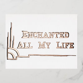 Postal Festiva Con Relieve Metalizado POSTCARD w ENVELOPE studio miiri