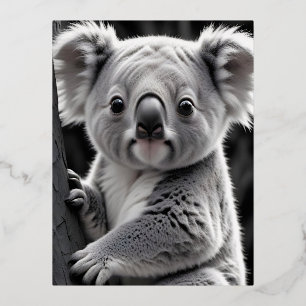 Postal Festiva Con Relieve Metalizado Poster de Bosques de Vida Silvestre Majestuosa de 