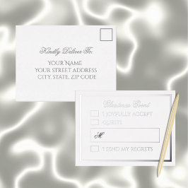 Postal Festiva Con Relieve Metalizado Professional Silver Foil Holiday Response Card