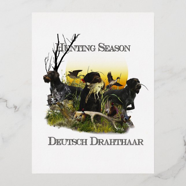 Postal Festiva Con Relieve Metalizado Puntero inalámbrico alemán (Anverso)