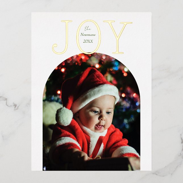 Postal Festiva Con Relieve Metalizado Pure JOY (Anverso)