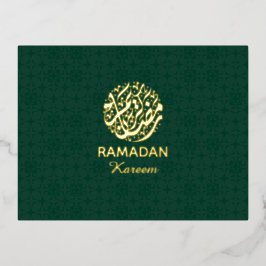 Postal Festiva Con Relieve Metalizado Ramadan Kareem Gold Foil Islamic 
