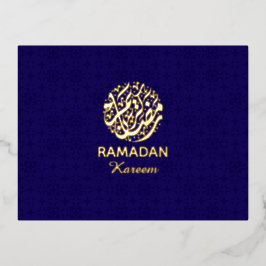 Postal Festiva Con Relieve Metalizado Ramadan Kareem Gold Foil Islamic 