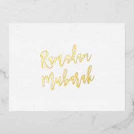 Postal Festiva Con Relieve Metalizado Ramadan Mubarak Saludo Islámico Musulmán