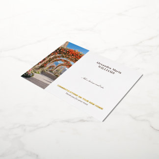 Postal Festiva Con Relieve Metalizado Regalo de cierre de agente inmobiliario elegante F