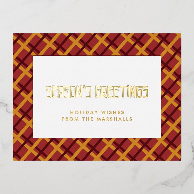 Postal Festiva Con Relieve Metalizado Regreso a mediados de siglo (Anverso)