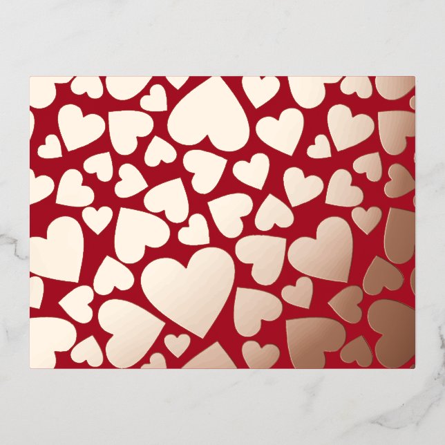 Postal Festiva Con Relieve Metalizado Relieve metalizado Hearts Valentine (Anverso)