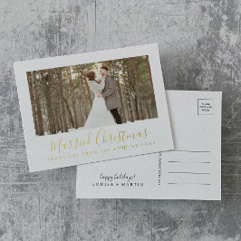 Postal Festiva Con Relieve Metalizado Relieve metalizado Mínimo Navidades Casados Recién