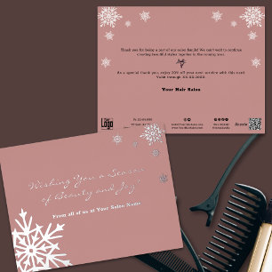 Postal Festiva Con Relieve Metalizado Relieve metalizado plateado Accents Snowflakes Pin