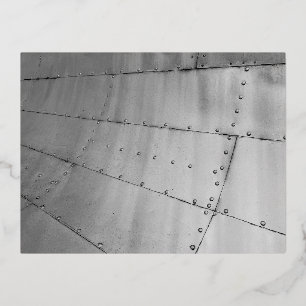 Postal Festiva Con Relieve Metalizado Resumen de la piel de las aeronaves de aluminio