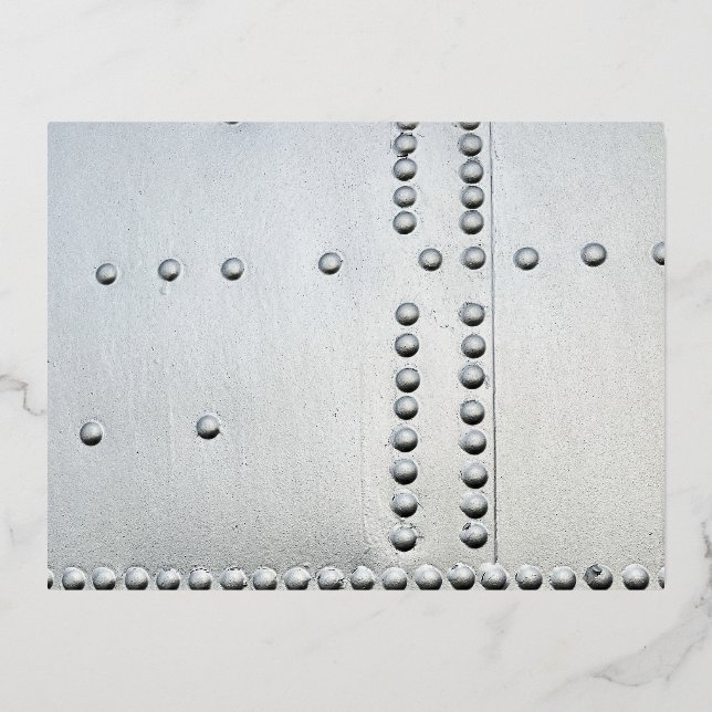 Postal Festiva Con Relieve Metalizado Resumen de la piel de las aeronaves de aluminio (Anverso)