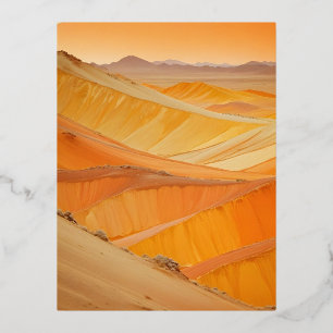 Postal Festiva Con Relieve Metalizado Resumen Paisaje Naturaleza del desierto Antecedent