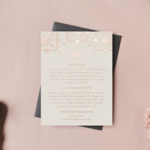 Postal Festiva Con Relieve Metalizado Rosa de lujo Gold Mediterranean Tile Boda Info