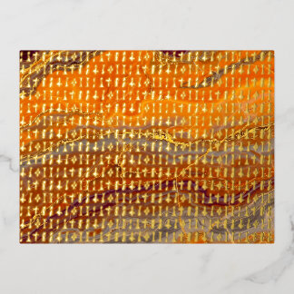 Postal Festiva Con Relieve Metalizado Roswell Alien Alphabet Golden -