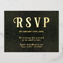 RSVP con dirección propia vintage verde oscuro dor
