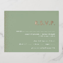 Sage Green Shimmer boda Relieve metalizado RSVP po