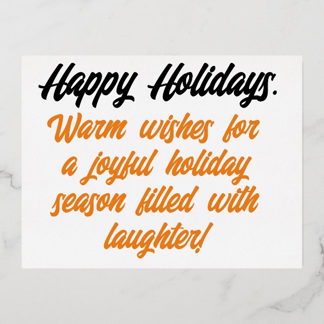 Postal Festiva Con Relieve Metalizado "Saludos de temporada" (Anverso)