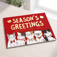 Saludos de temporada divertidos gatos adorables ca