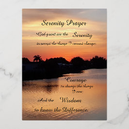 POSTAL FESTIVA CON RELIEVE METALIZADO SERENITY PRAYER
