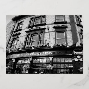 Postal Festiva Con Relieve Metalizado Shipwrights Arms Londres