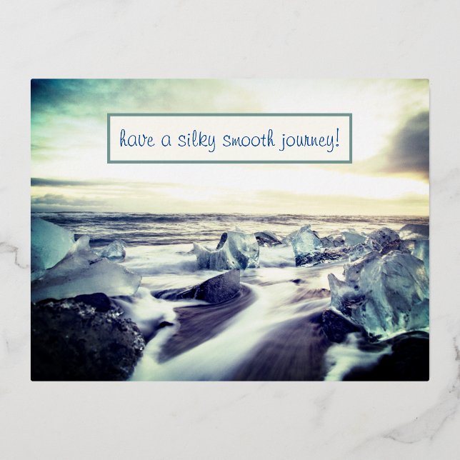 Postal Festiva Con Relieve Metalizado Silky Smooth Journey (Anverso)